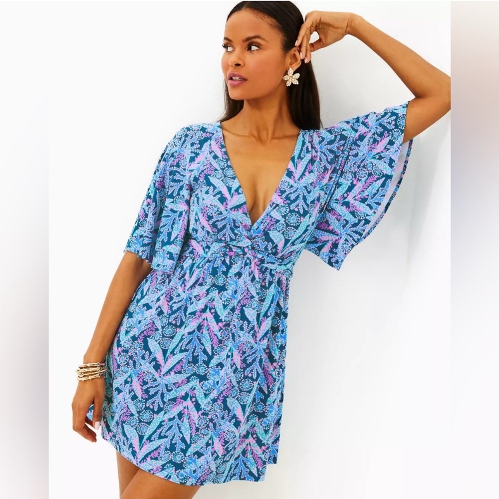 NEW Lilly Pulitzer Minka Skirted Romper - Barton Blue Star Gazing -  Small